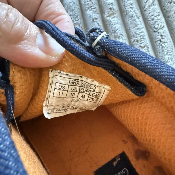 Denim Chukka Ankle Men US 11 Boot Blue Lace Up Cushioned - Picture 9 of 9